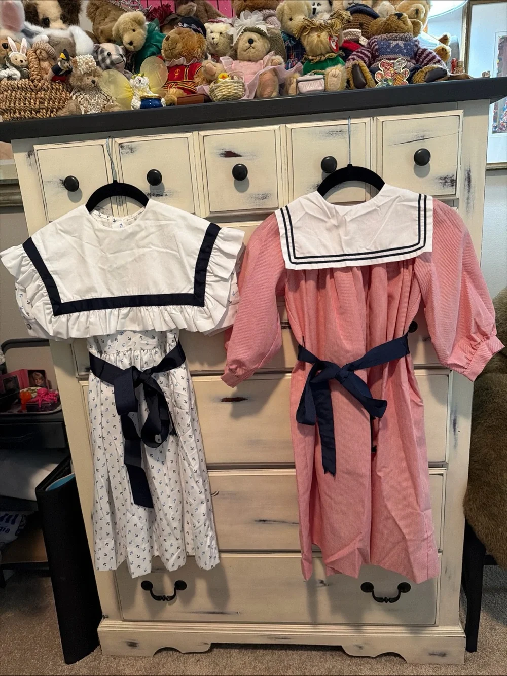 2 Vintage Girl’s Sailor Dress Anchors 70’s 80’s Made USA Monday’s Child Sir Alec